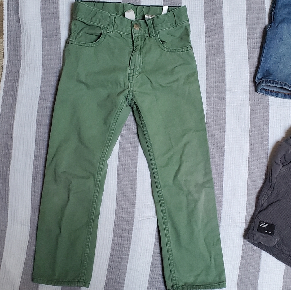 Green twill jeans